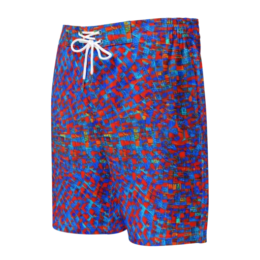 Neon City Grid on a Men's Board Shorts