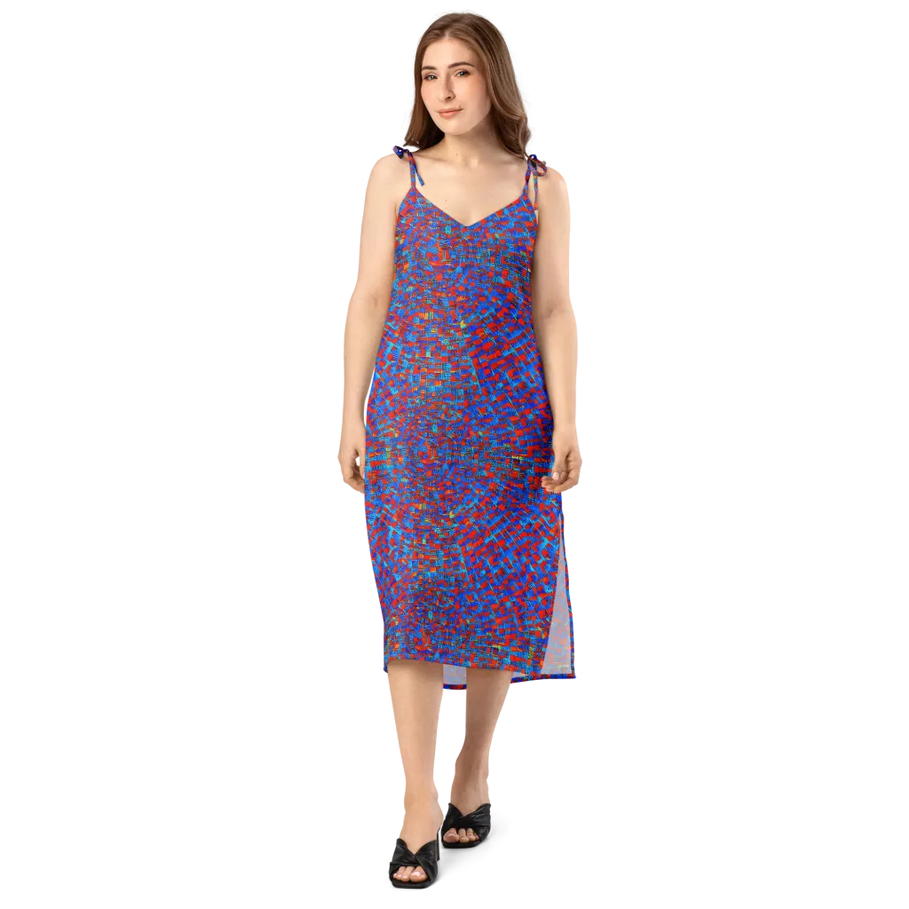 Neon City Grid on Slip Dress — Front
