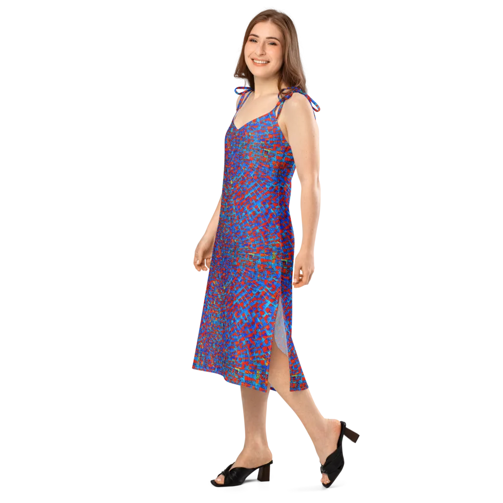 Neon City Grid on Slip Dress — Left Front