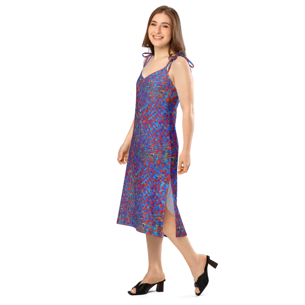 Neon City Grid on Slip Dress — Left Front