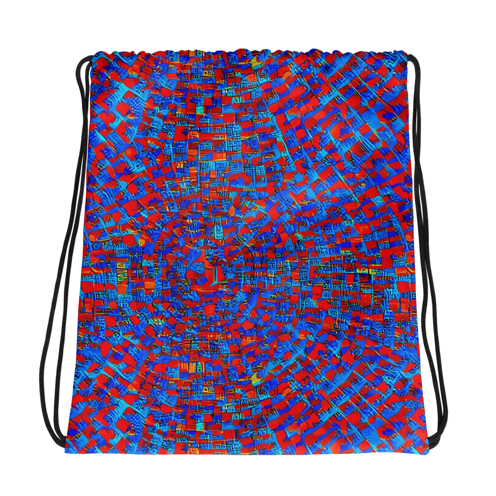 Neon City Grid on Drawstring Bag — Photo
