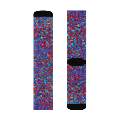 Neon City Grid on a Socks