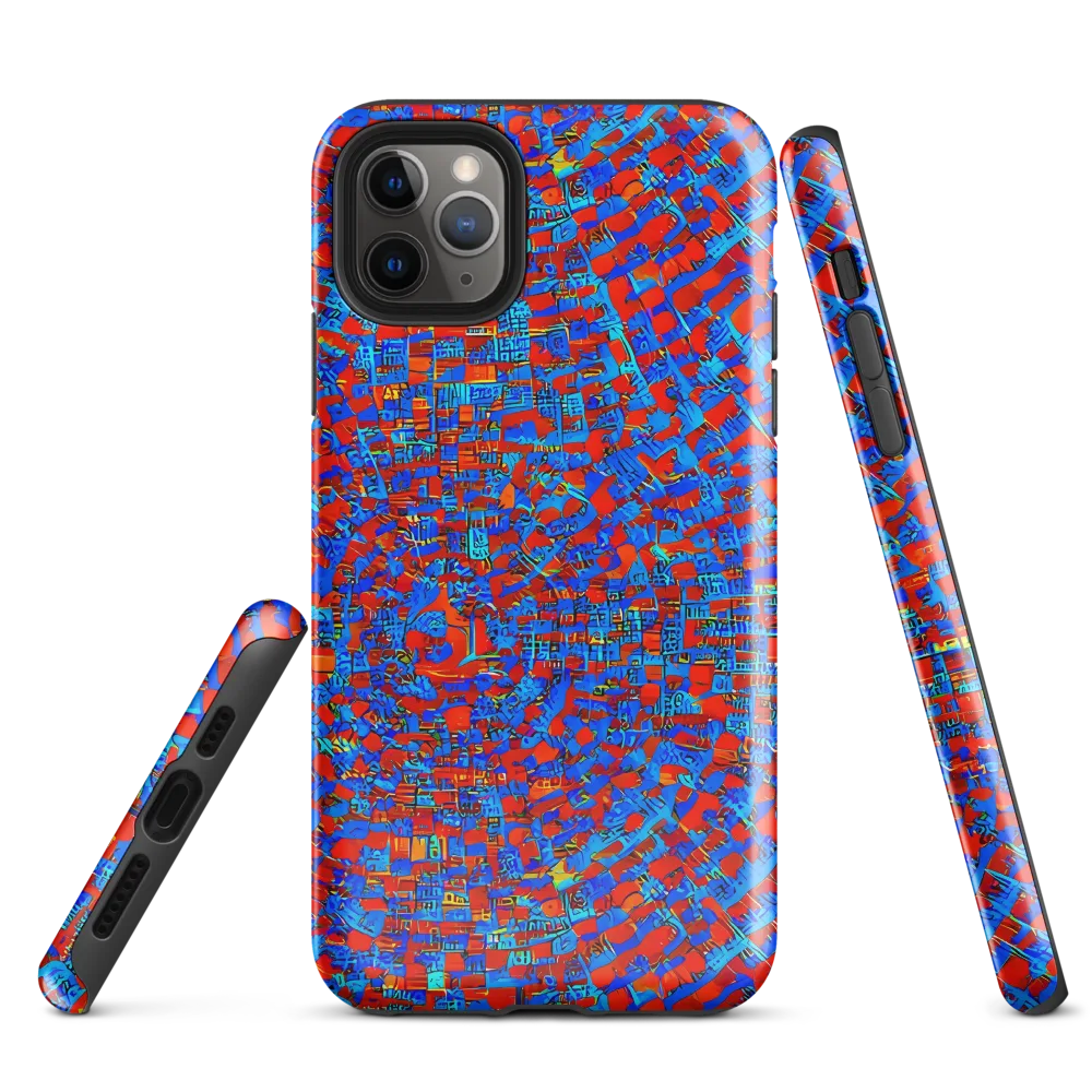 Neon City Grid on Tough Case for iPhone® — Front