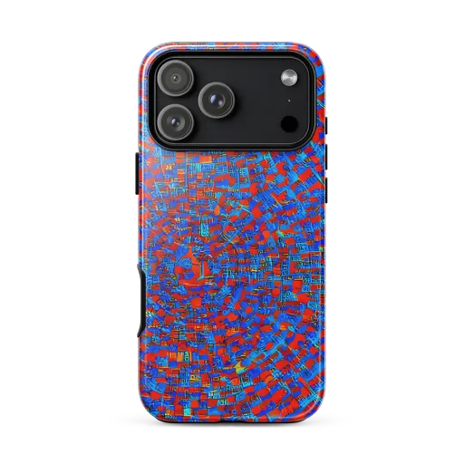 Neon City Grid on a Tough Case for iPhone®