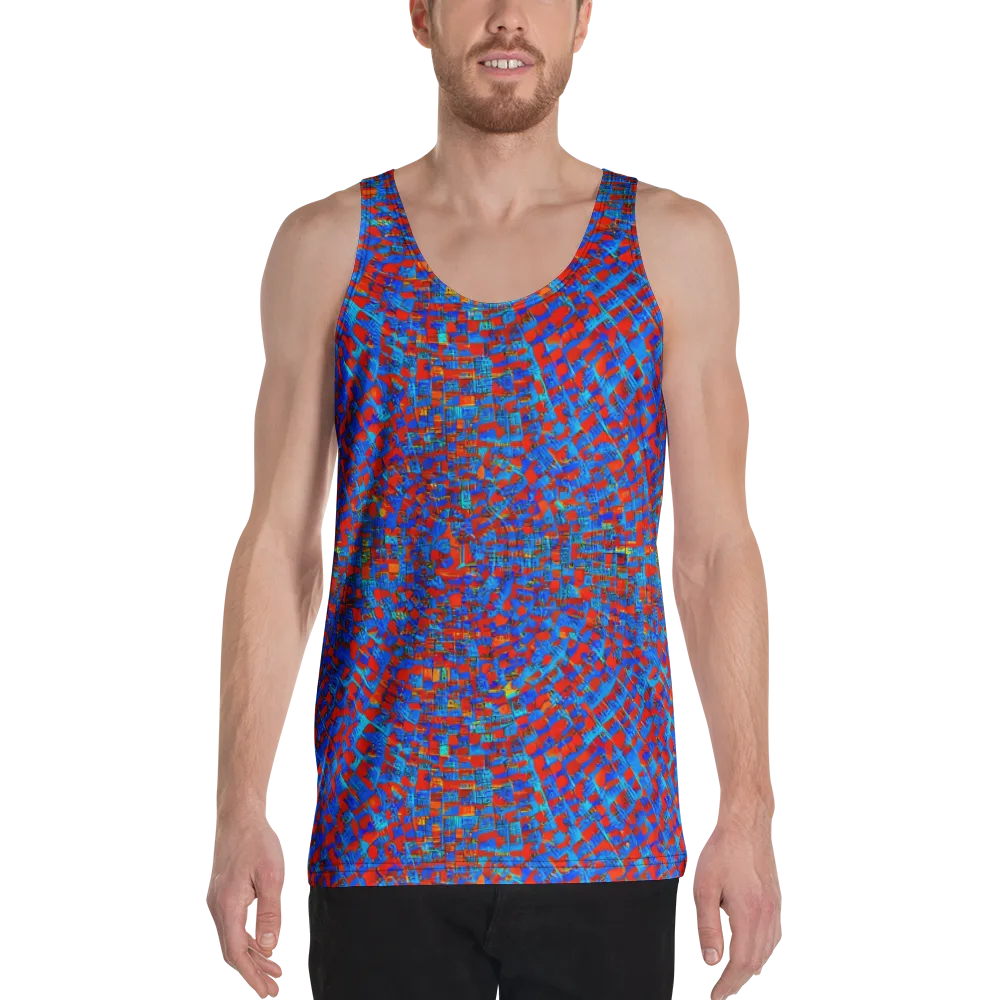Neon City Grid on Men's Tank Top — Front