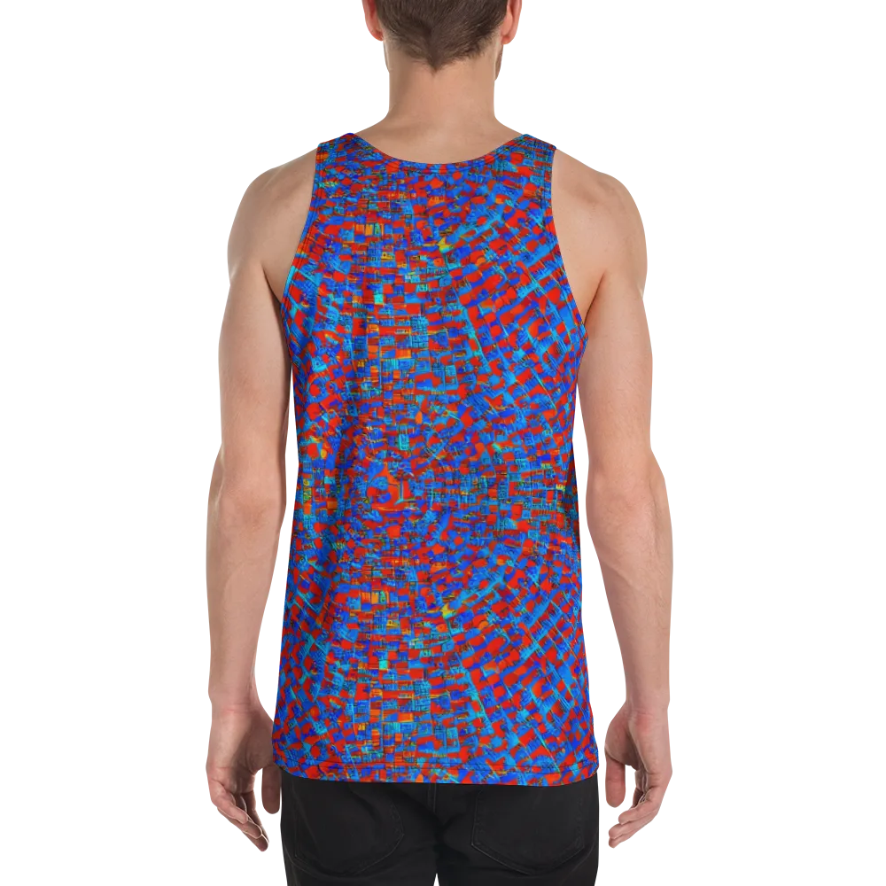 Neon City Grid on Men's Tank Top — Back