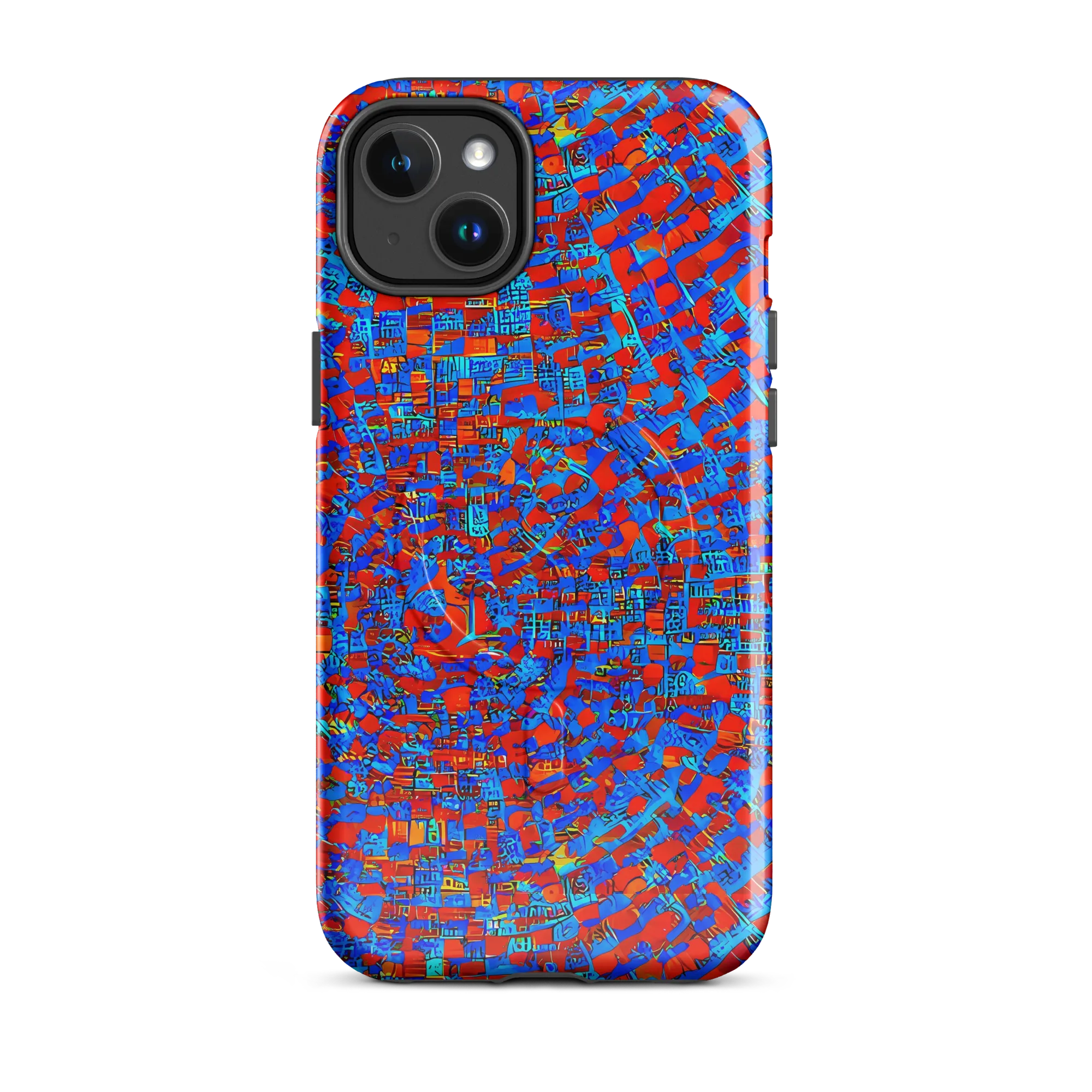 Neon City Grid on MagSafe Tough Case for iPhone® — Front