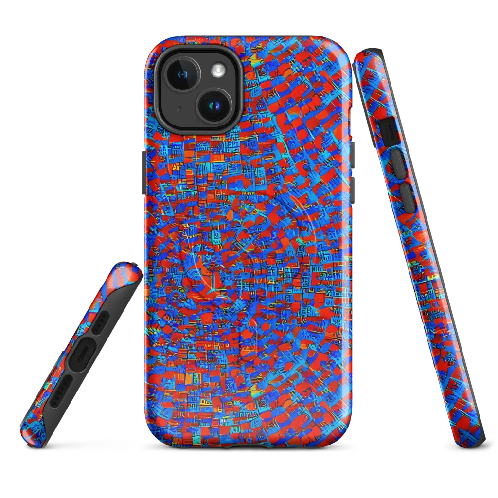 Neon City Grid on MagSafe Tough Case for iPhone® — Front