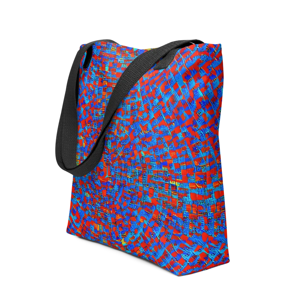 Neon City Grid on Tote Bag — Front