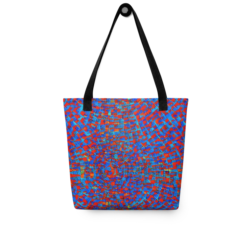 Neon City Grid on Tote Bag — Front