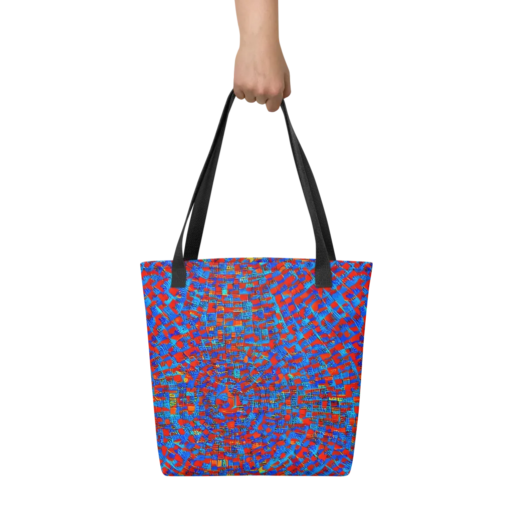 Neon City Grid on Tote Bag — Front