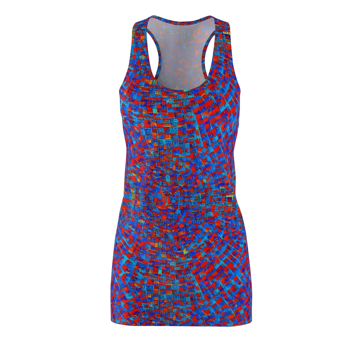 Neon City Grid on Racerback Dress — Front
