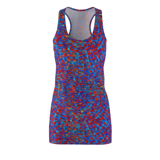 Neon City Grid on a Racerback Dress