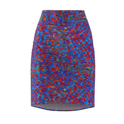 Neon City Grid on a Pencil Skirt