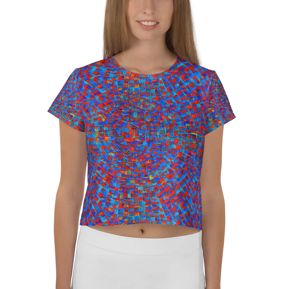 Neon City Grid on Crop Tee — Front