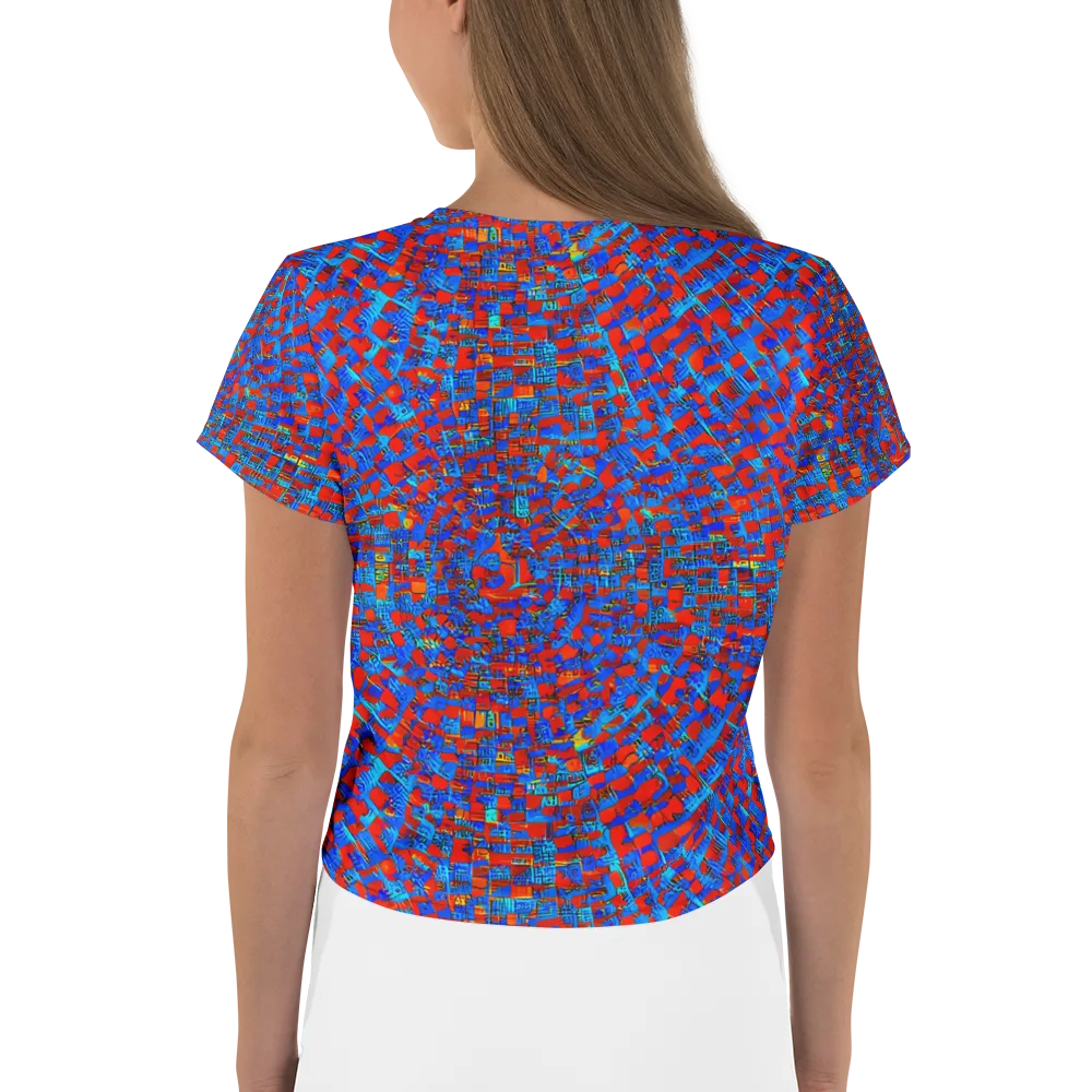 Neon City Grid on Crop Tee — Back