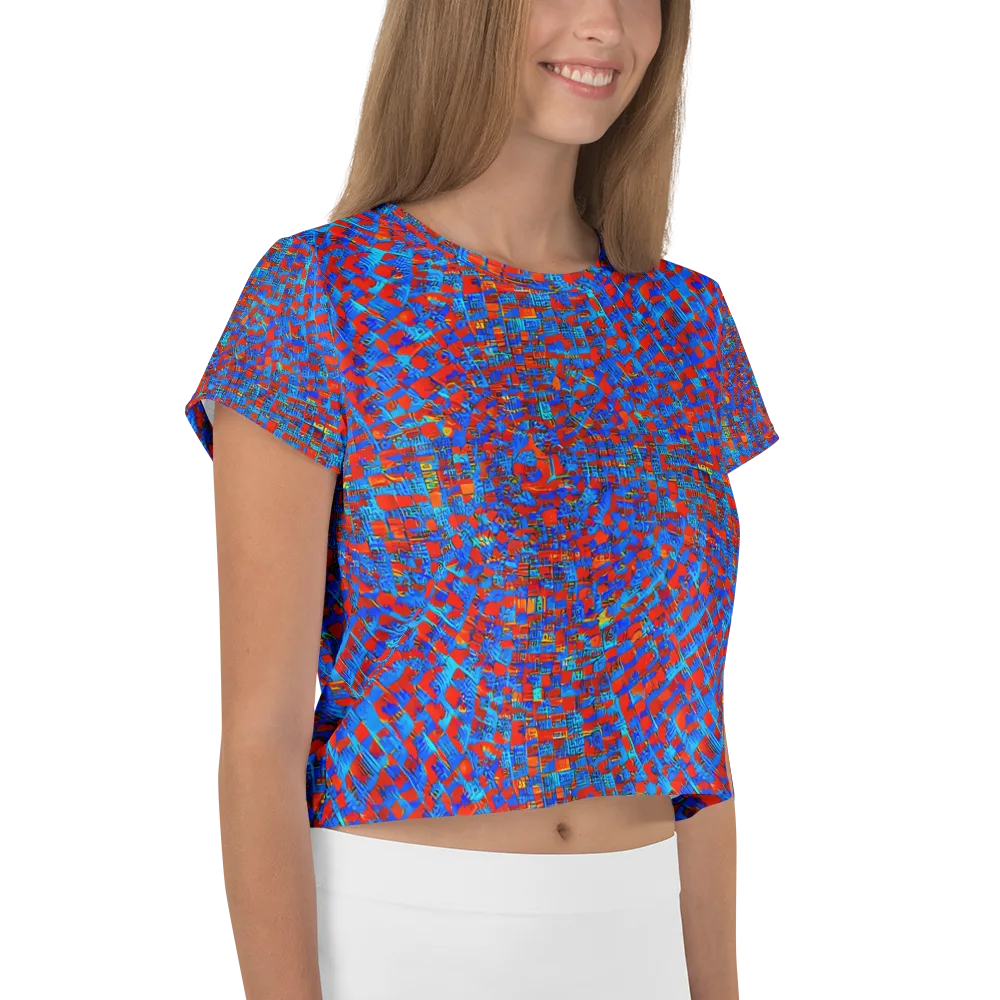 Neon City Grid on Crop Tee — Right