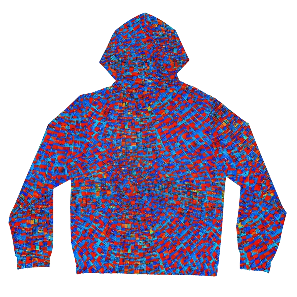 Neon City Grid on Women's Full-Zip Hoodie — Back