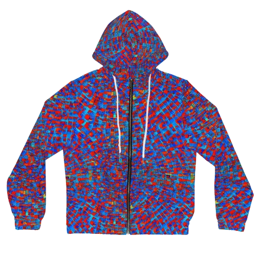 Neon City Grid on a Women's Full-Zip Hoodie