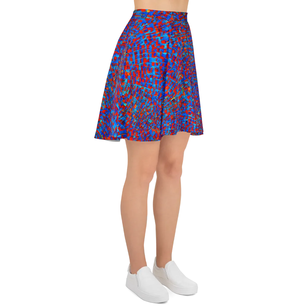 Neon City Grid on Skater Skirt — Right