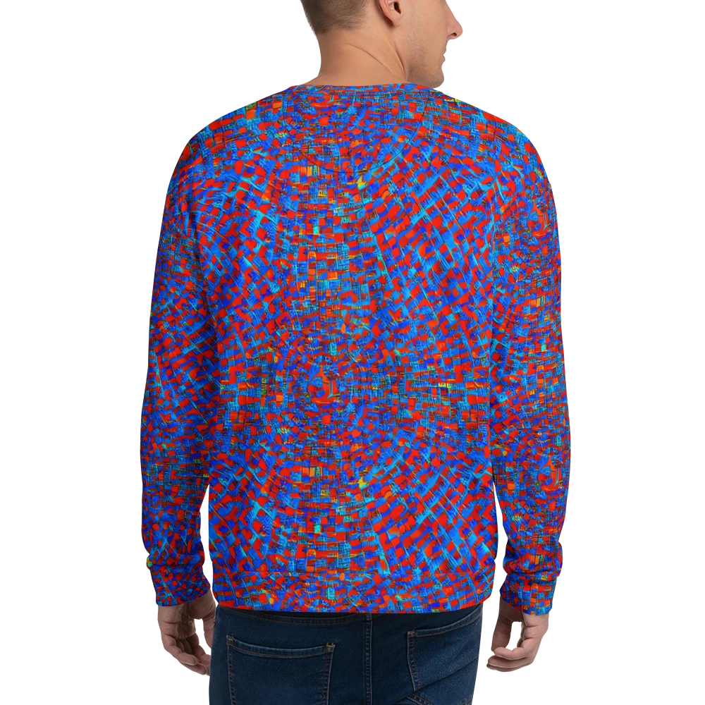 Neon City Grid on Sweatshirt — Back
