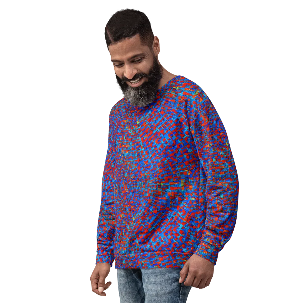 Neon City Grid on Sweatshirt — Left Front
