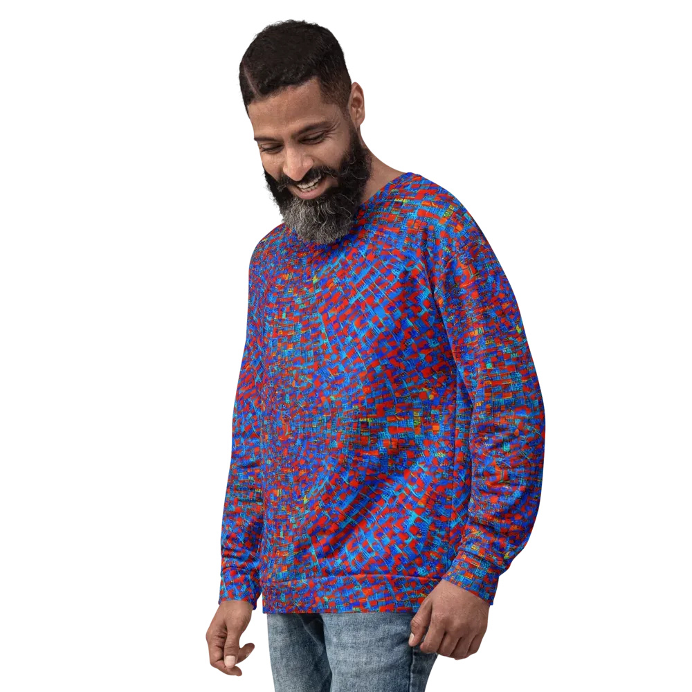 Neon City Grid on Sweatshirt — Left Front