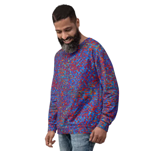 Neon City Grid on a Sweatshirt