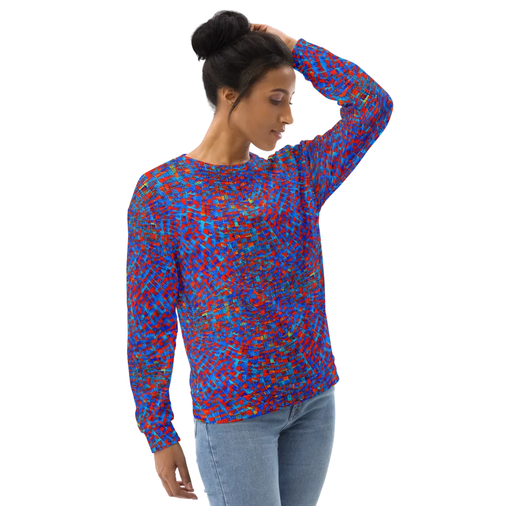 Neon City Grid on Sweatshirt — Right Front