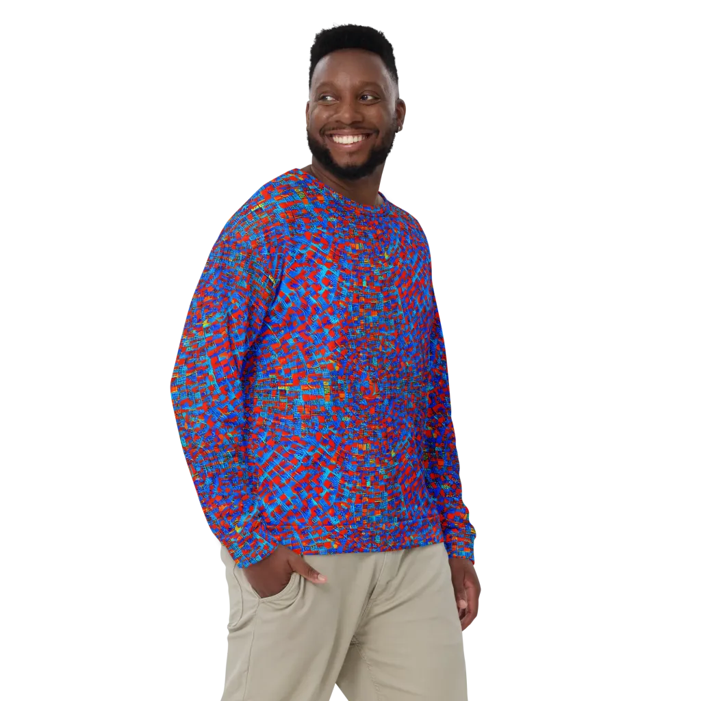 Neon City Grid on Sweatshirt — Front