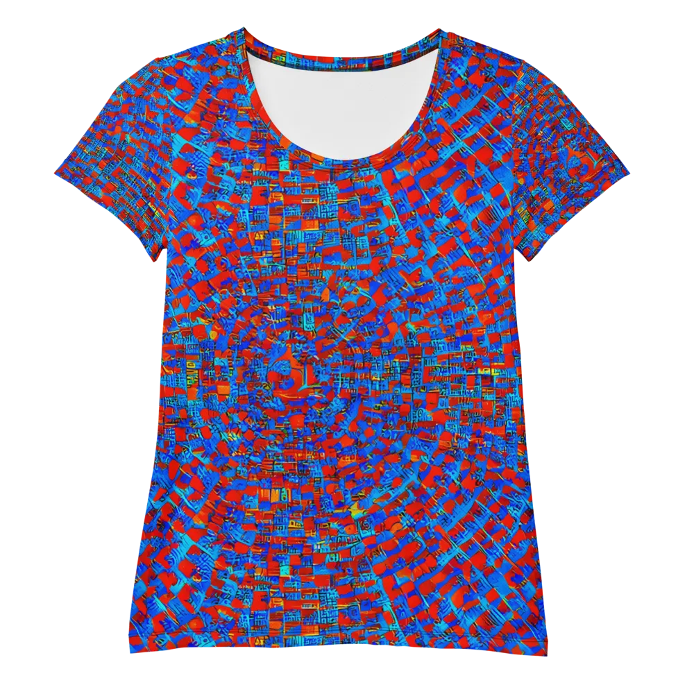 Neon City Grid on Women's Athletic T-Shirt — Front