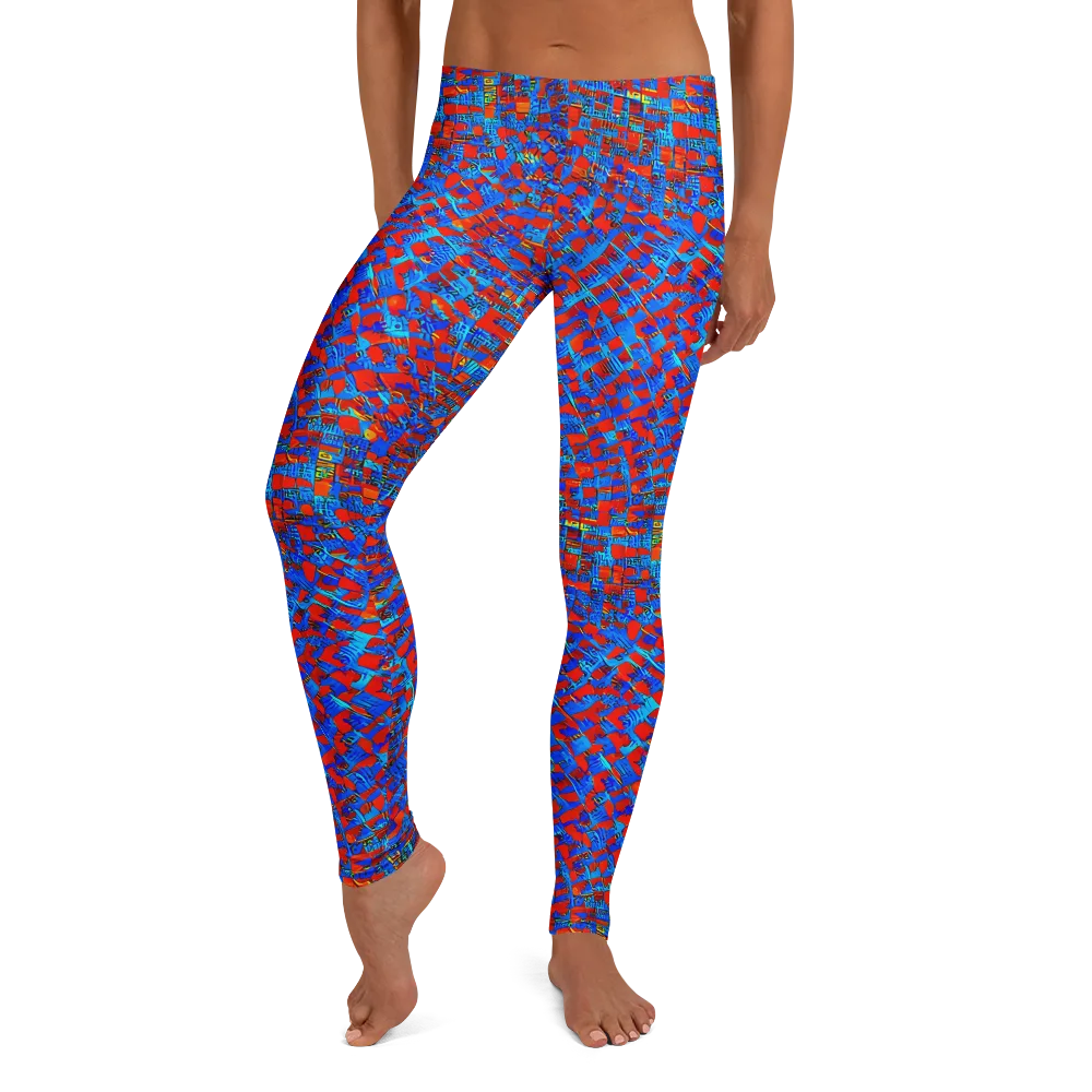 Neon City Grid on Leggings — Front