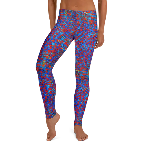 Neon City Grid on a Leggings