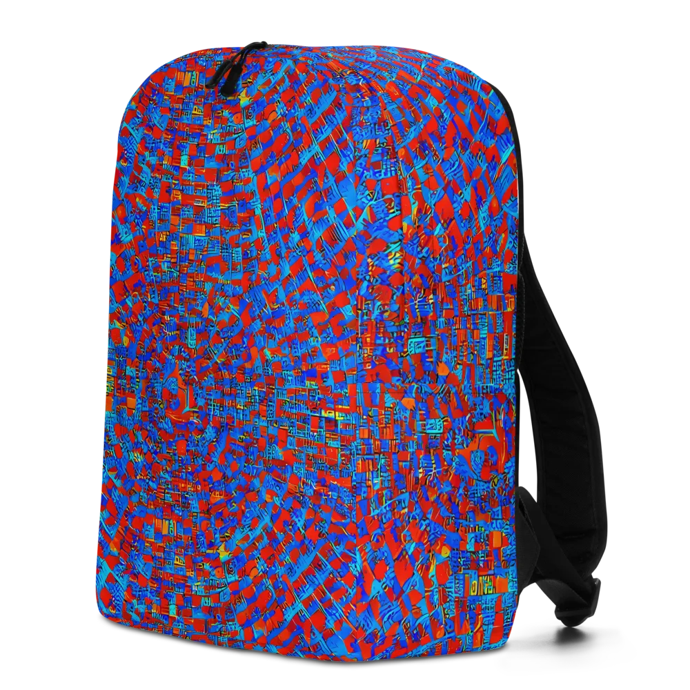 Neon City Grid on Minimalist Backpack — Left