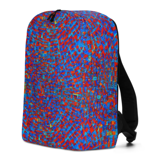 Neon City Grid on a Minimalist Backpack