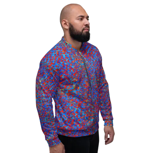 Neon City Grid on a Bomber Jacket