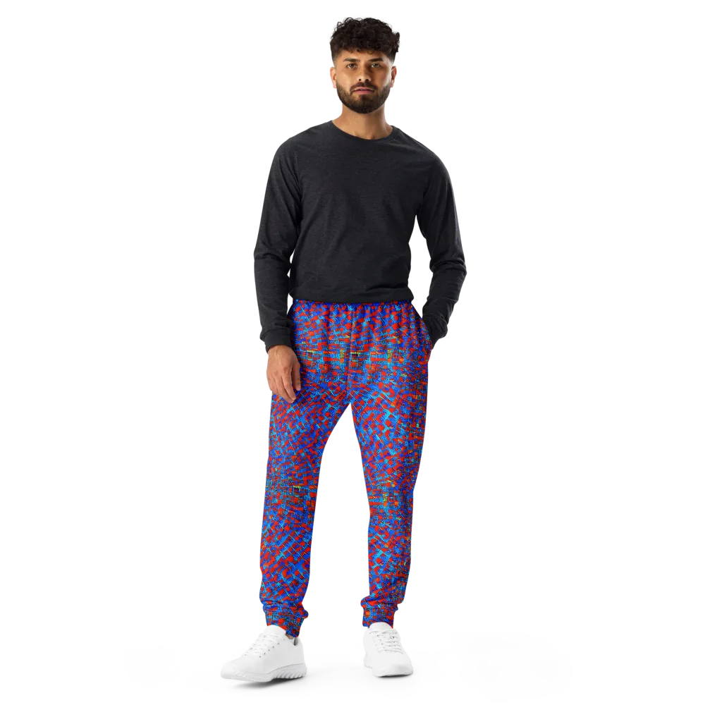 Neon City Grid on Men's Joggers — Front