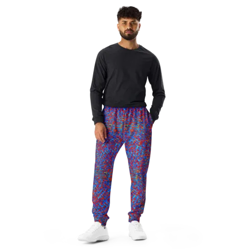 Neon City Grid on a Men's Joggers