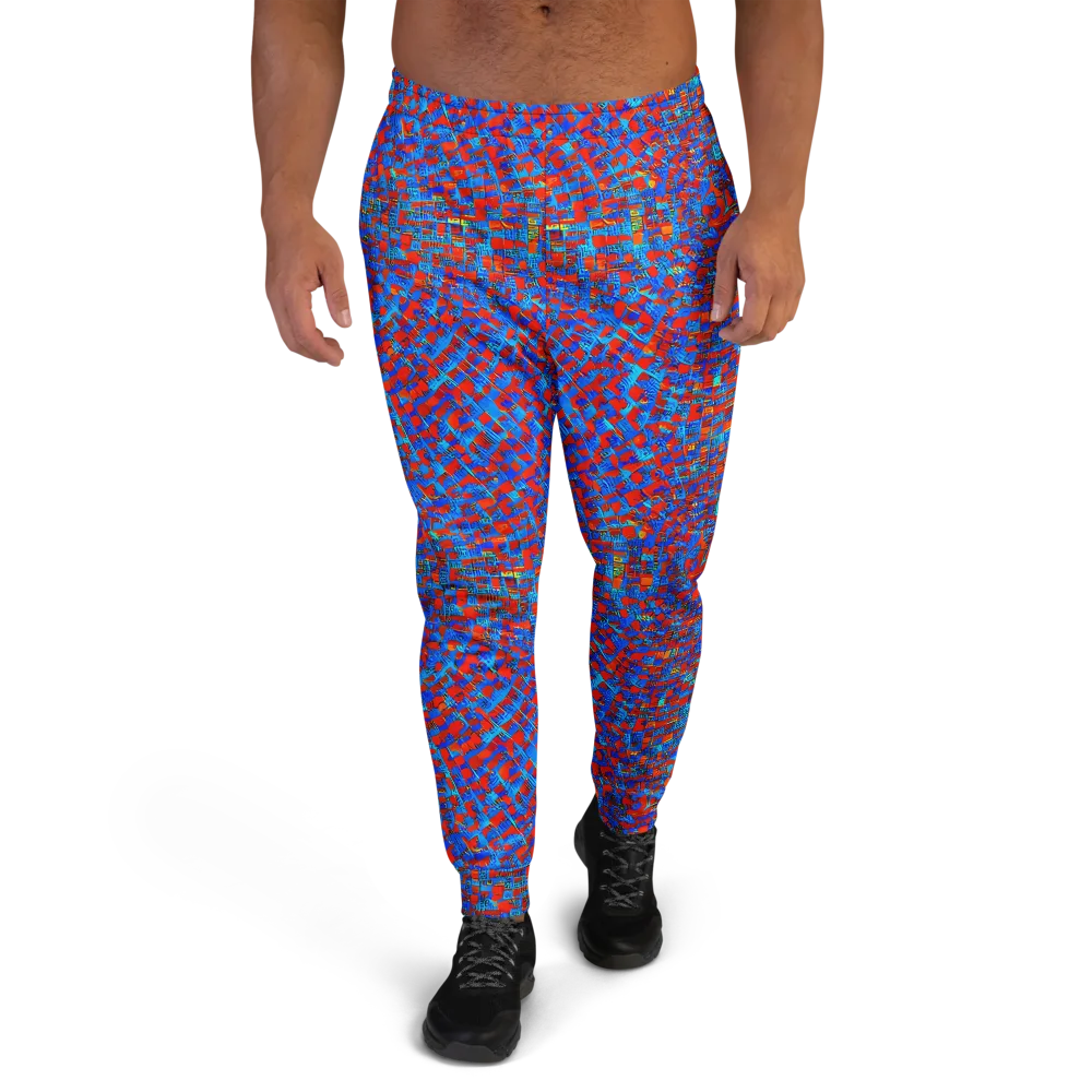 Neon City Grid on Men's Joggers — Front