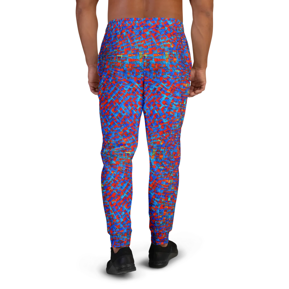 Neon City Grid on Men's Joggers — Back