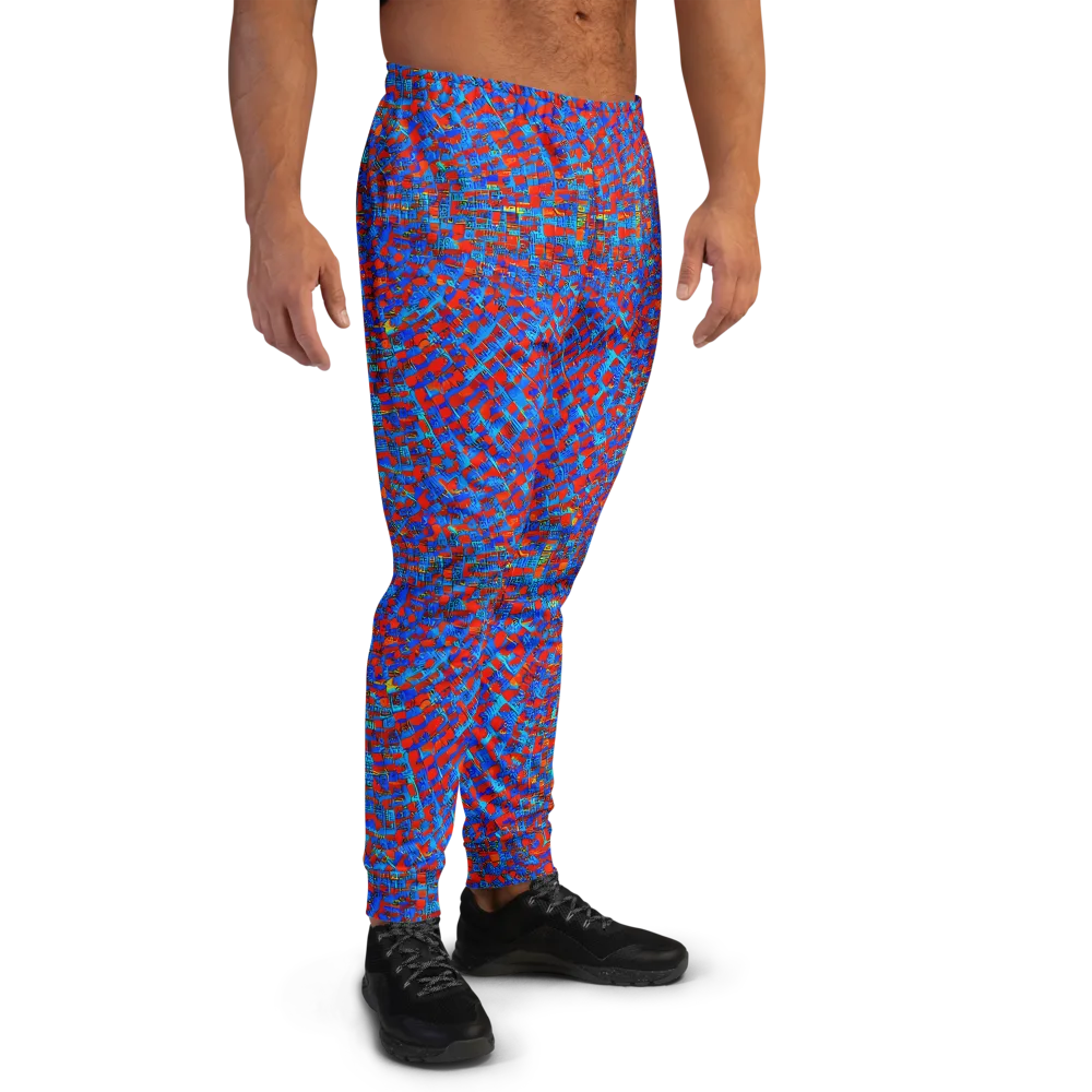 Neon City Grid on Men's Joggers — Right