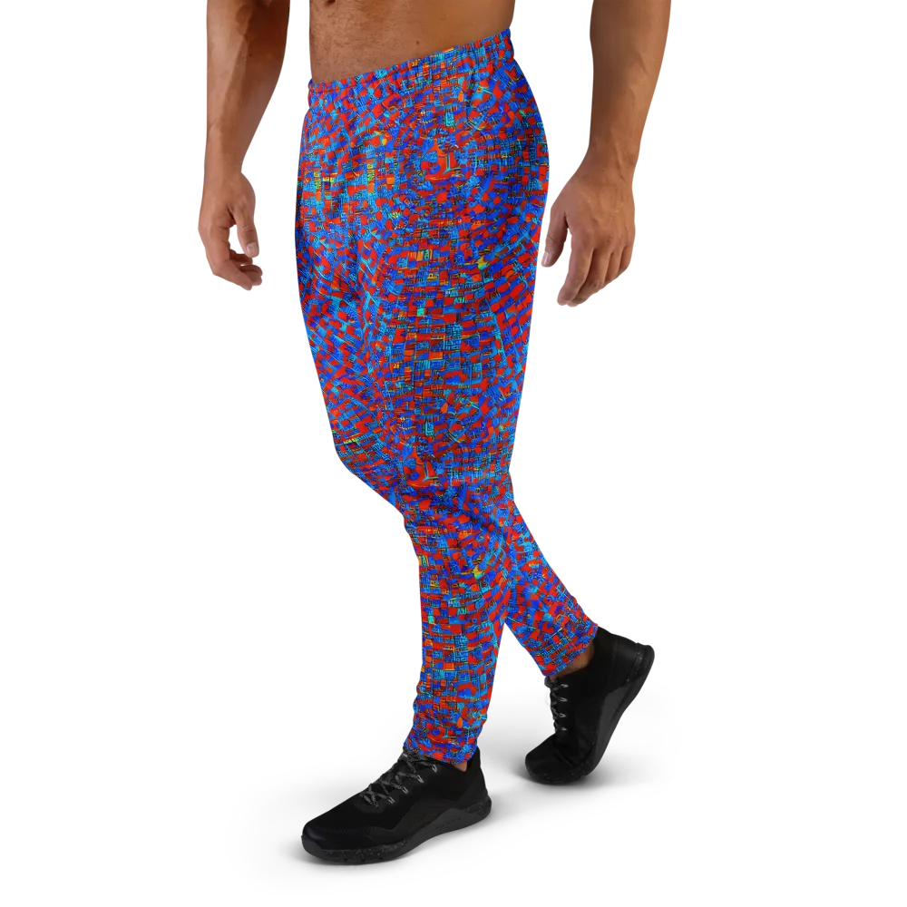 Neon City Grid on Men's Joggers — Left