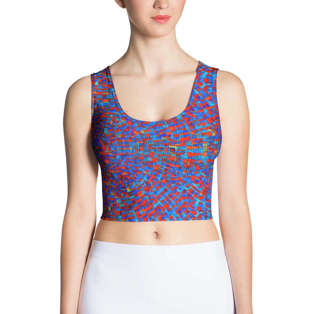 Neon City Grid on Crop Top — Front