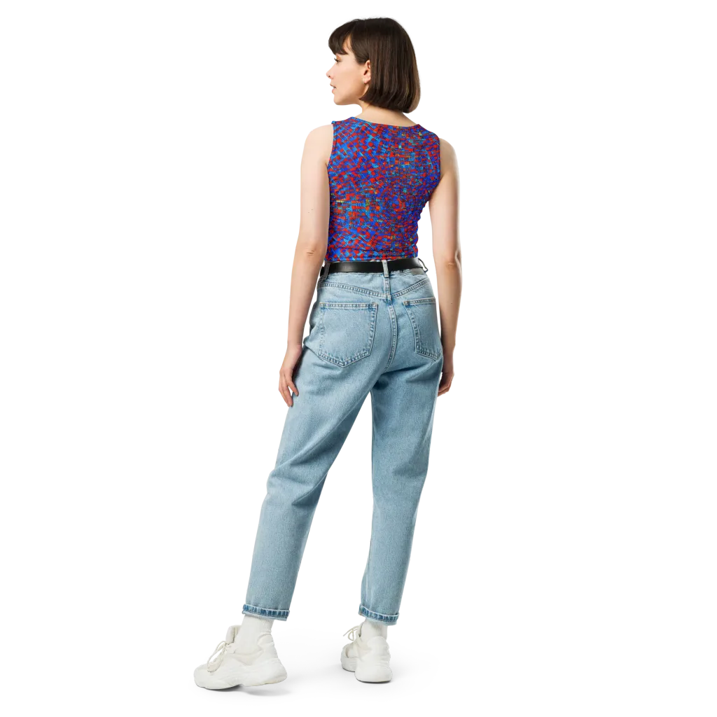 Neon City Grid on Crop Top — Back