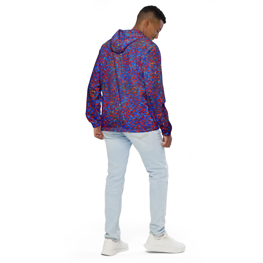 Neon City Grid on Men's Windbreaker — Back