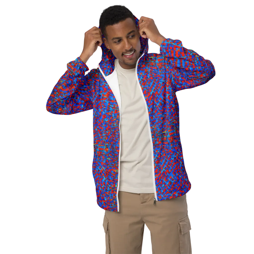 Neon City Grid on Men's Windbreaker — Front
