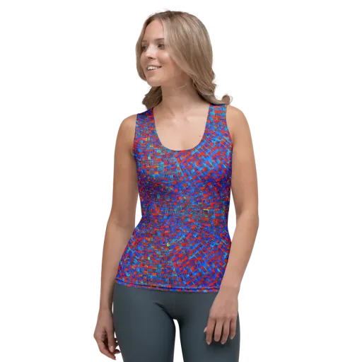 Neon City Grid on a Women's Tank Top