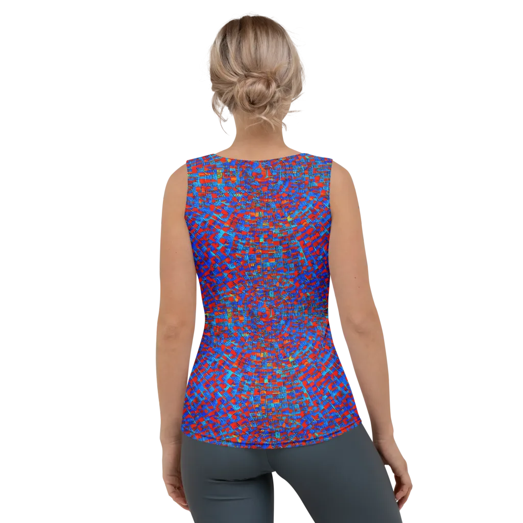 Neon City Grid on Women's Tank Top — Back