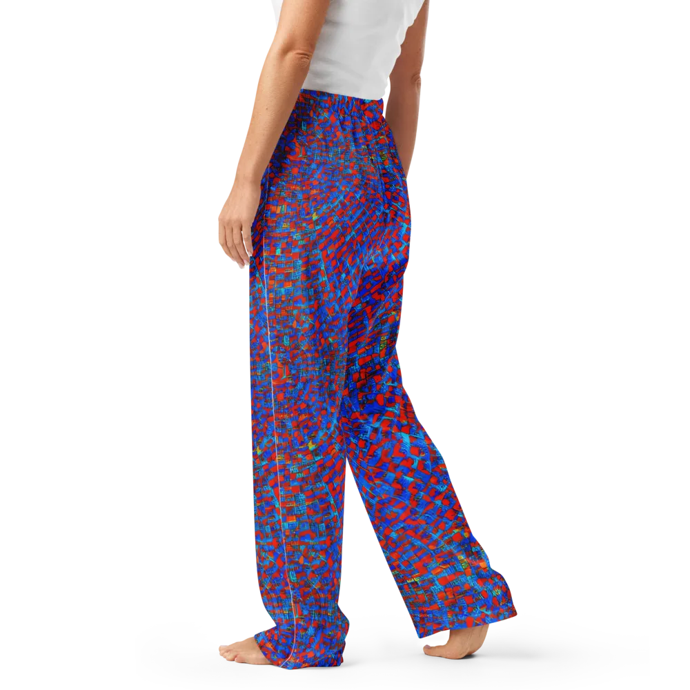 Neon City Grid on Women's Pajama Pants — Left