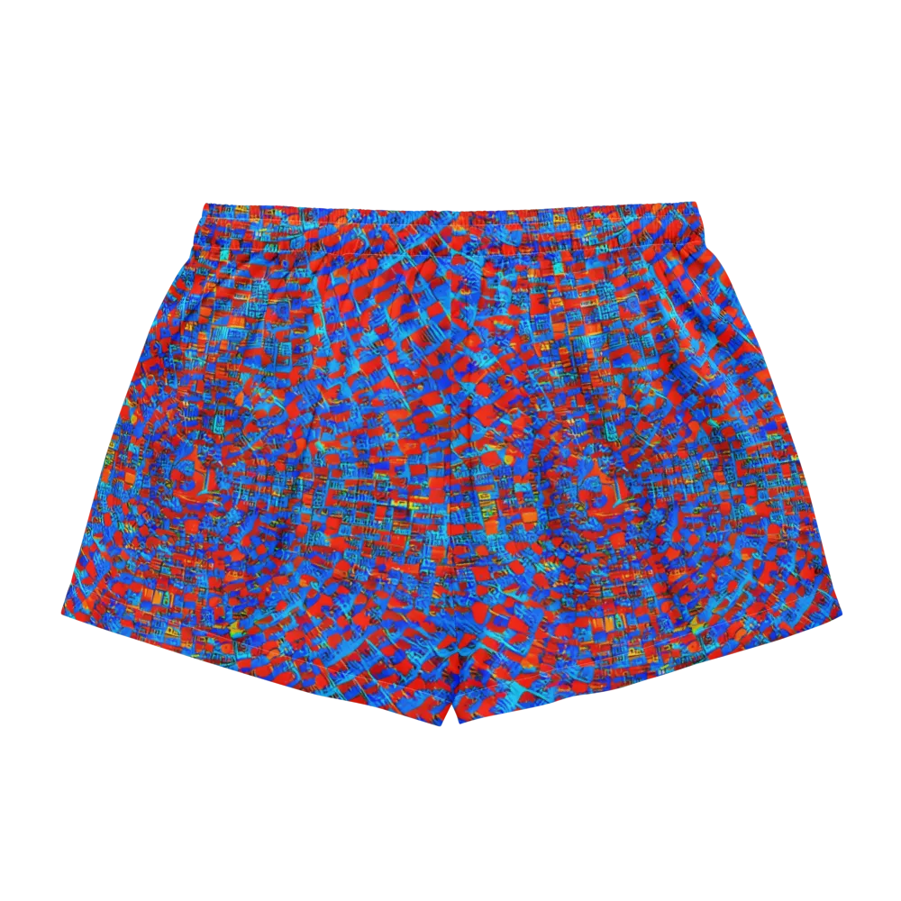 Neon City Grid on Women's Pajama Shorts — Back